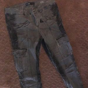Fade to Blue Super Skinny Green Corduroy Cargo